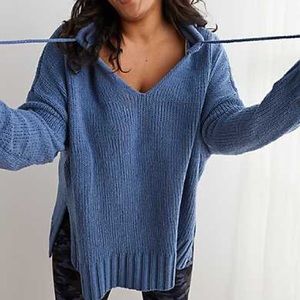 American Eagle Chenille Oversized Hooded Sweater